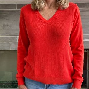 Tommy Bahama V-neck, Long Sleeve Orange/Red Sweater in Size S/P.